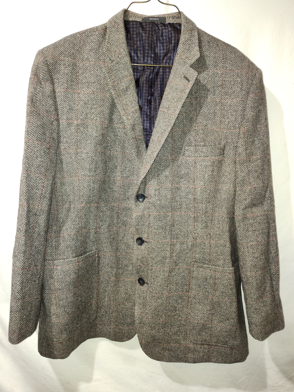 Joseph Abboud Brown & Cream Herringbone Sport Coat